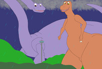 Two dinosaurs at the island