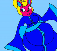 R: Pregnant Fuchsia In Her Blue Kimono