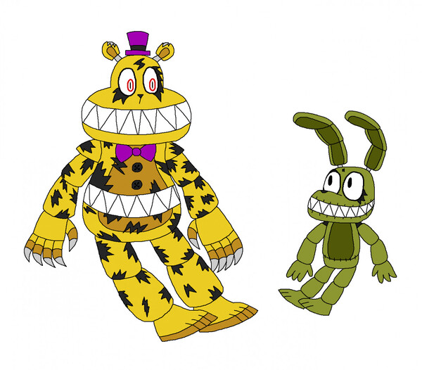 FNAF - Nightmare Fredbear and Plushtrap by Princess-Josie-Riki -- Fur  Affinity [dot] net