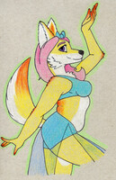 Fuzzette with Colored Pencils