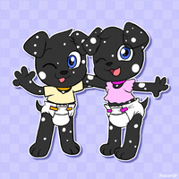 BJ & Melanie the Black Dalmatian Twins