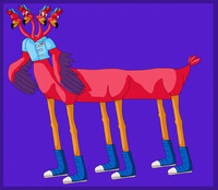 Freddy Flamingo as a Multi-Headed and Legged Bird