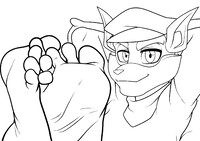 Slying by with some feet (lineart)