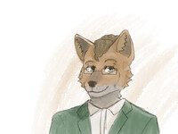 Watercolor Secretary Fox