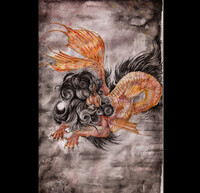 Sumi-e lion fish