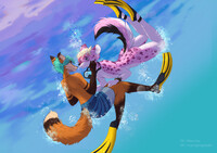 A Diving Encounter [Aquaphilia Mini-story in description]