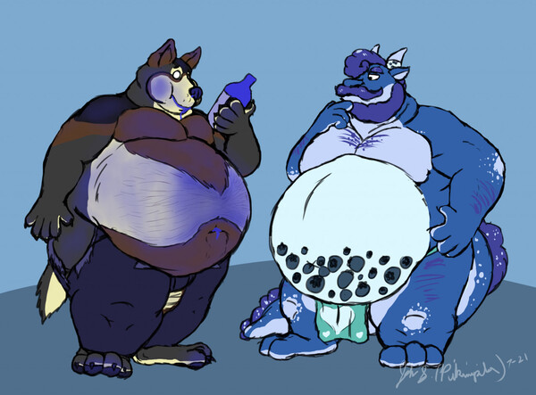 Male blueberry - Male blueberry inflation drawings