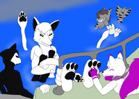 friendly time at pool area.