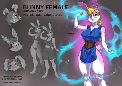 Bunny Female - Customizable Base by alanscampos -- Fur Affinity [dot] net