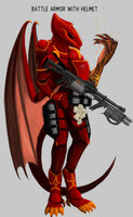 Battle armor with helmet