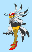 Mobian secretary bird in color