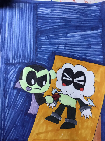 Spooky Month: Teen! Skid and Pump by KadiTheFox on Newgrounds