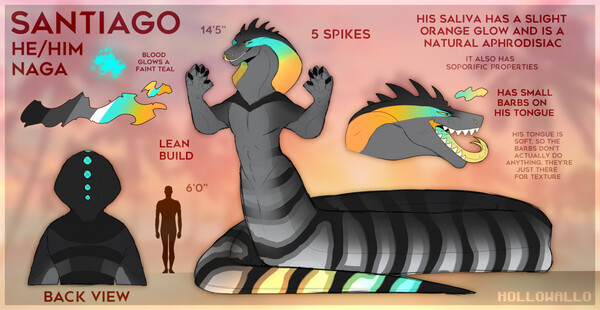 oc santiago ref sheet by Hollow Allo Fur Affinity dot net