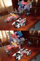 Retard Razzle playing with his Bionicles.....