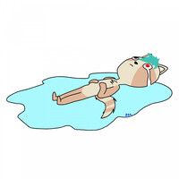 Laying down and try not to cry.