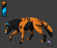 .:Comm:. Custom Orange and Black Wolf