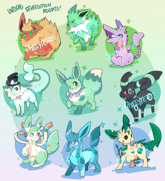 OPEN Eeveelution Adoptables $10 each by Drowned -- Fur Affinity [dot] net