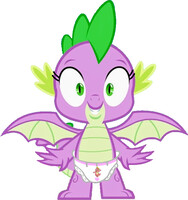 Female Spike wearing Dragon Tales pull-ups 3