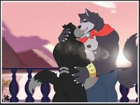 Kissing on the balcony