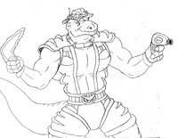 Pencil sketch: Dinosaucers fanart, Bruce Rexlan