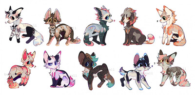 OPEN Eeveelution Adoptables $10 each by Drowned -- Fur Affinity [dot] net