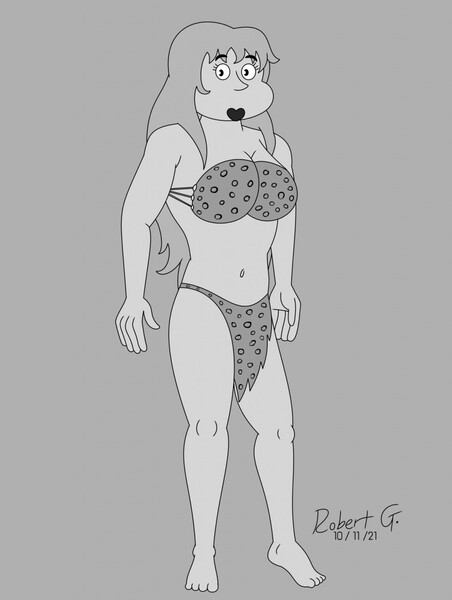 Toontober 2021: Day 3 (Black and White) by RobertGDraws -- Fur