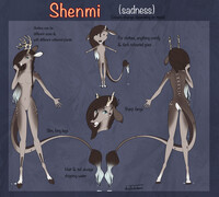 Shenmi (anthro, sadness) - Reference Sheet