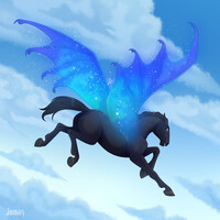 Pegasus with dragon wings