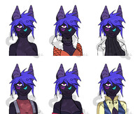 Melissa bust shot sketches in outfits