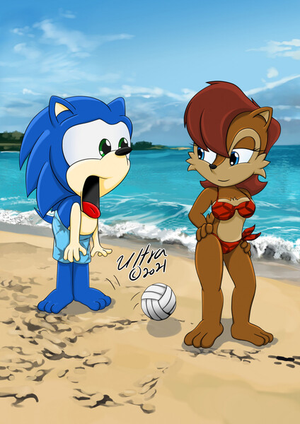 Sally's maternal beach fun by ShanahaT -- Fur Affinity [dot] net