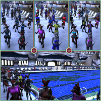 Development Progress: Poolside Crowds and Variable Outfit...