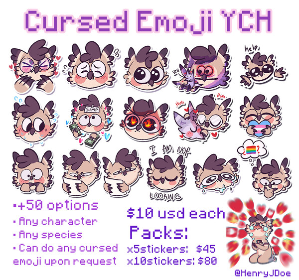 YCH cursed emoji (Human) - YCH.Commishes