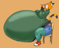 Amanda fills up and out all her sweaters