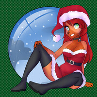 santa baby song plays in the distance