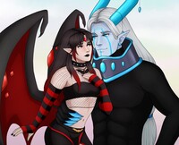 [Comm] Vempyremon and Faramund by Ozaya