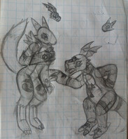 Guilmon and renamon body swap