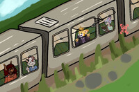 Furries on a train