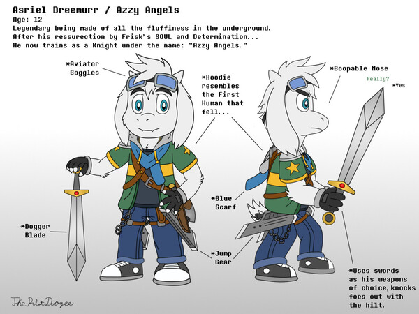 Asriel Dreemurr Ref. Sheet Ver. 2 In Battle Underta. by ThePilotDogee Fur Affinity dot net