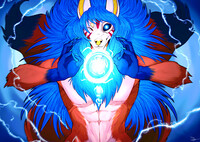 // Commission Furry Black Light 2021 // Spike