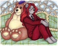 Final image of Heather and her Teddy