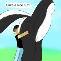 Skunk butt hug awwww by Mew type