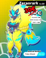 [SOLD]Zoroark x Zeraora Fusion ADOPTABLE!