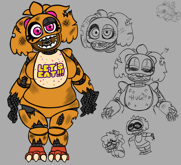 Withered FNaF 1 Chica by Maxthecutedoggo -- Fur Affinity [dot] net