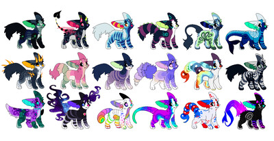 OPEN Eeveelution Adoptables $10 each by Drowned -- Fur Affinity [dot] net