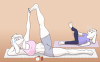 Sisters yoga session