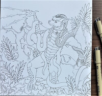 Slithering encounter - Lineart