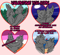 Valentine Icon [YCH] Kiss, hug and cuddles - Closed