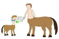 Centaur Blake and his Centaur Dad Josh on his B-Day