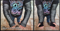 XL Full Wrap Black Out Dragon Sleeves - Hand Knit Scalema...