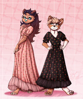 Strawberry dresses with Capawcinno (on twitter) uwu 🧡...